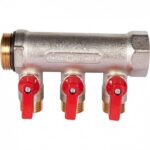 SMB 6210 011203 Коллектор с шаровыми кранами 1 3 отвода 1/2 (красные ручки) Stout — изображение 5