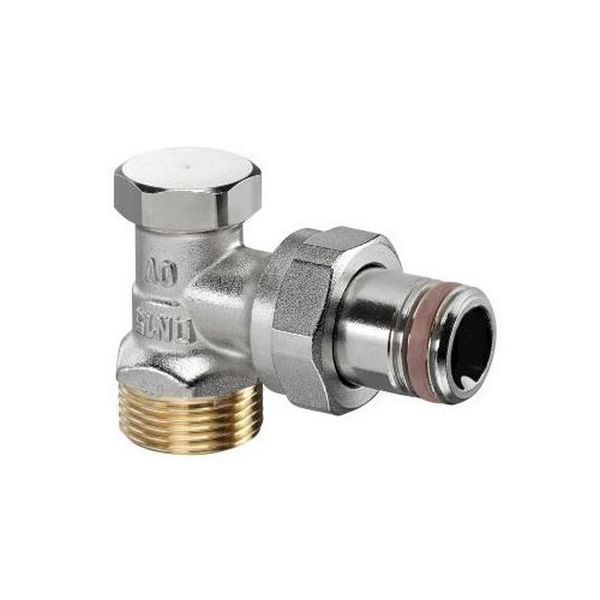Вентиль на обратную подводку Oventrop Combi 2, Ду15, 1/2*3/4НР, PN10, из латуни, угловой, никелир.