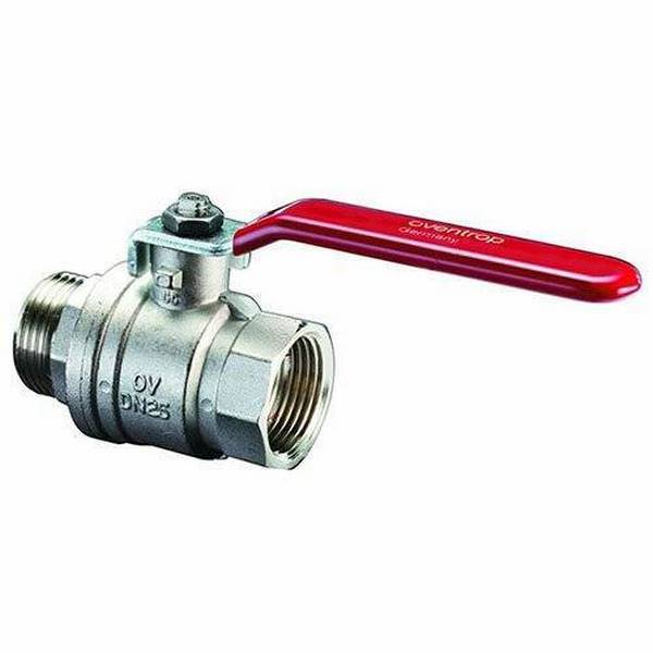 Шаровой кран с рычажной рукояткой Ду15, G1/2ВР-НР Oventrop Optibal, PN20, PN16, латунь 1076204