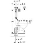 Инсталляция для унитаза Geberit Duofix Alpha 458.233.00.1 со смывным бачком, панель смыва хром квадрат — изображение 5