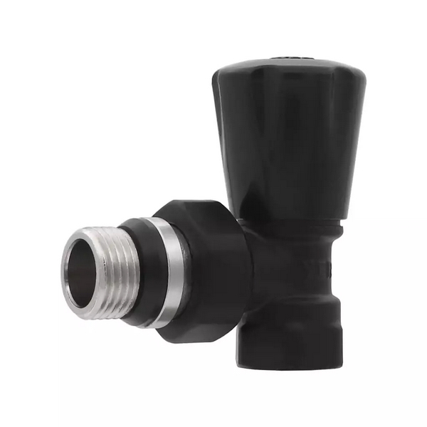 Вентиль угловой верхний ViEiR, ручной регулировки 1/2″ (VR300-C) черный